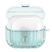 For Samsung Galaxy Buds3 Shell Look Earbuds Box Protective Case with Security Lock(Transparent Blue)