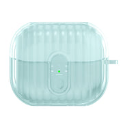 For Samsung Galaxy Buds3 Shell Look Earbuds Box Protective Case with Security Lock(Transparent Blue)