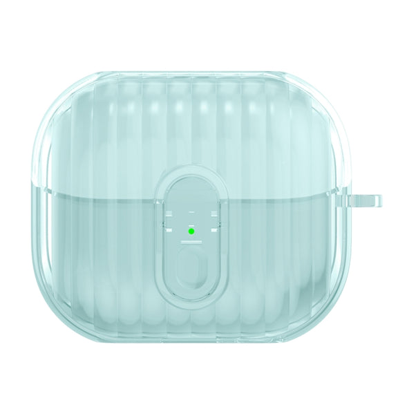 For Samsung Galaxy Buds3 Shell Look Earbuds Box Protective Case with Security Lock(Transparent Blue)