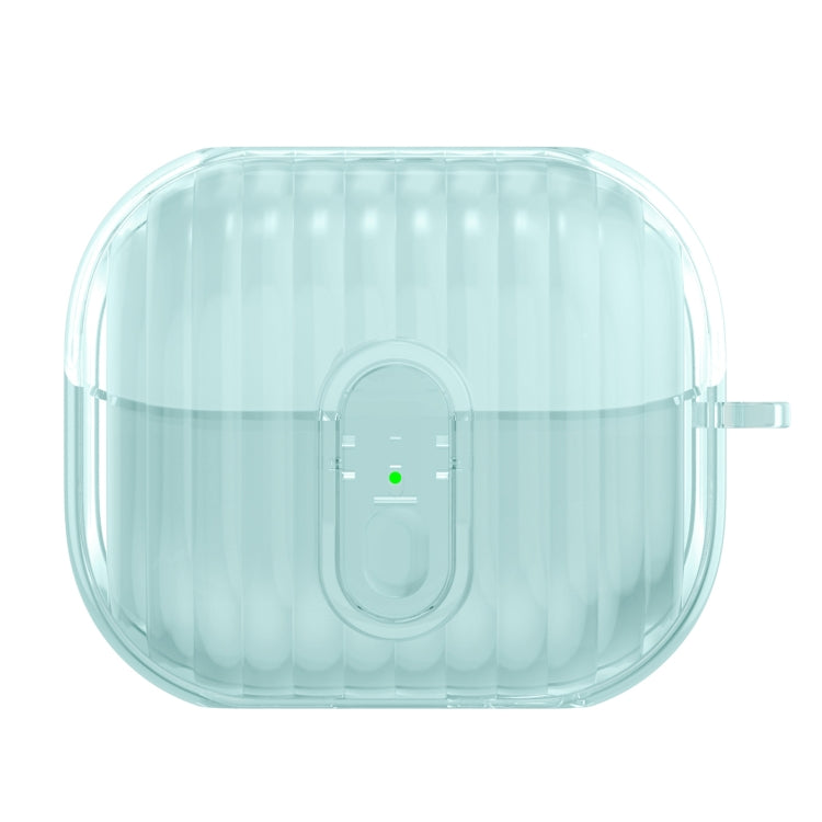 For Samsung Galaxy Buds3 Shell Look Earbuds Box Protective Case with Security Lock(Transparent Blue)