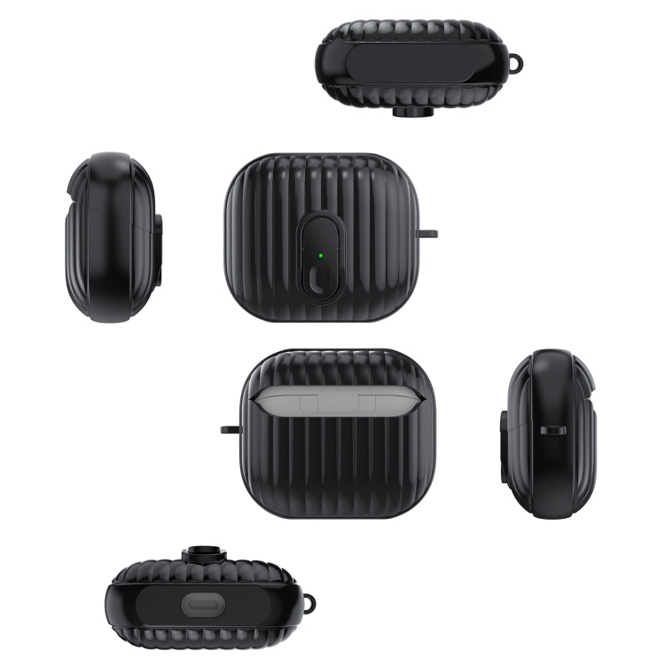 For Samsung Galaxy Buds3 Shell Look Earbuds Box Protective Case with Security Lock(White)