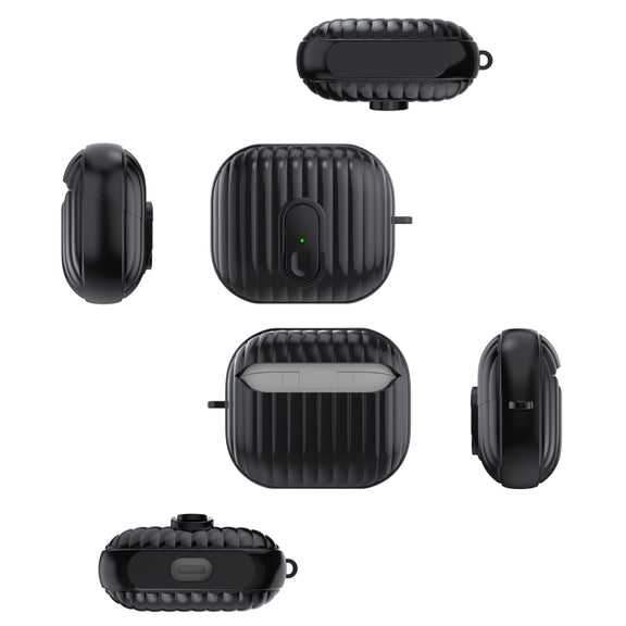 For Samsung Galaxy Buds3 Shell Look Earbuds Box Protective Case with Security Lock(White)