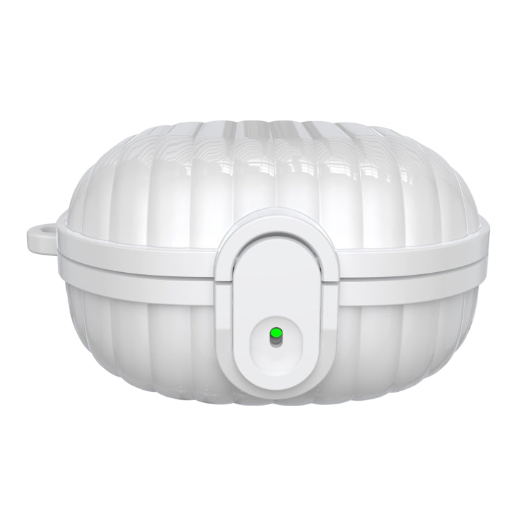 For Samsung Galaxy Buds2 Shell Look Earbuds Box Protective Case with Security Lock(White)