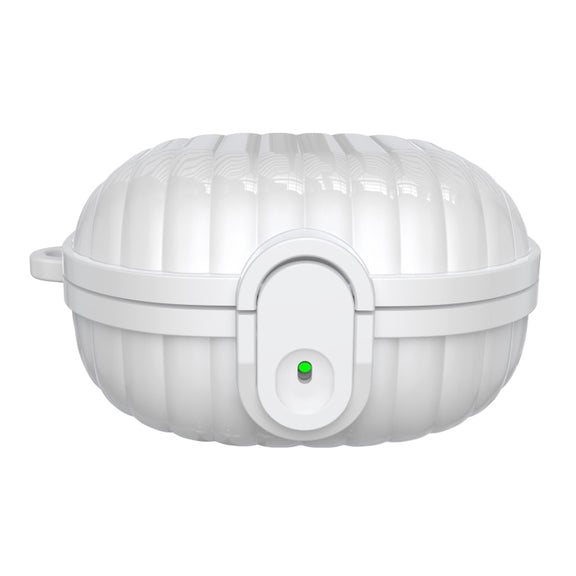 For Samsung Galaxy Buds2 Shell Look Earbuds Box Protective Case with Security Lock(White)