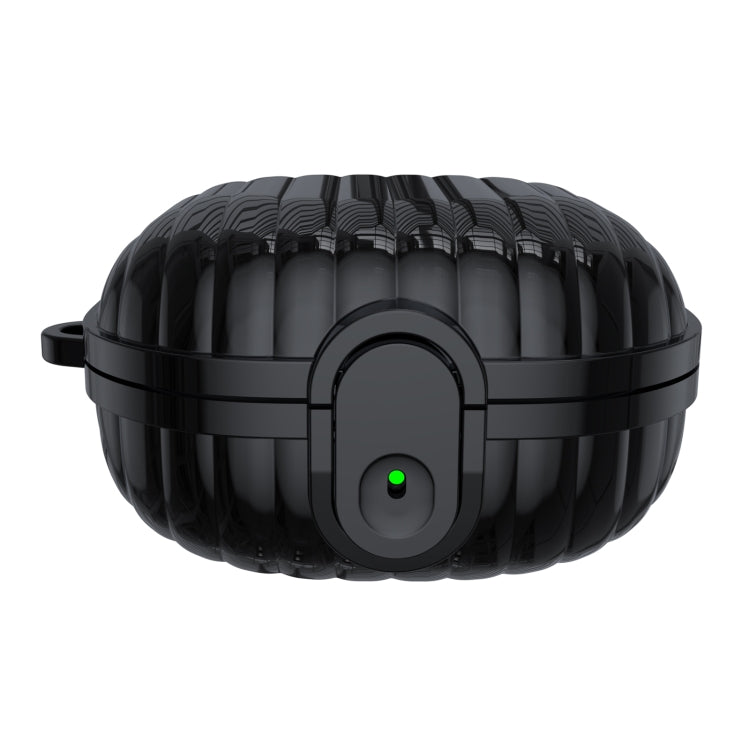 For Samsung Galaxy Buds2 Shell Look Earbuds Box Protective Case with Security Lock(Black)