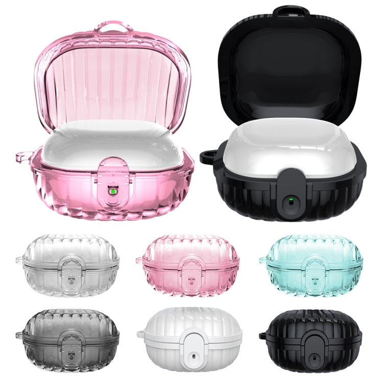 For Samsung Galaxy Buds2 Shell Look Earbuds Box Protective Case with Security Lock(White)