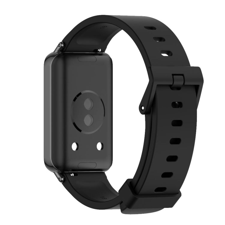 For Honor Band 10 / 9 MIJOBS Solid Color Silicone Watch Band(Black)