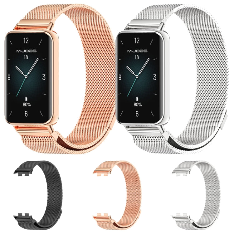 For Honor Band 10 / 9 MIJOBS Milan Magnetic Stainless Steel Watch Band(Silver)
