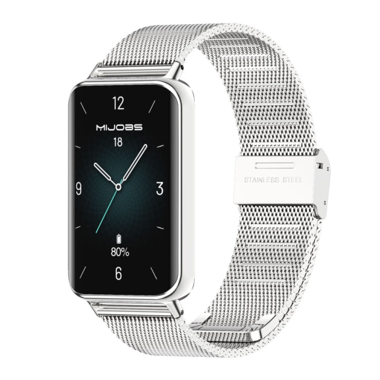 For Honor Band 10 / 9 MIJOBS Milan Buckle Stainless Steel Watch Band(Silver)
