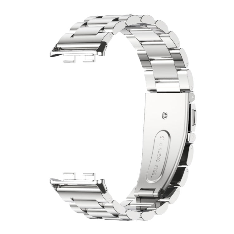 For Honor Band 10 / 9 MIJOBS Three-Beads Stainless Steel Watch Band(Silver)
