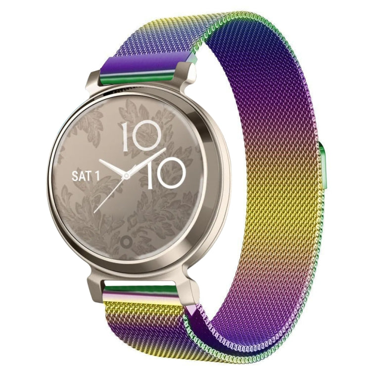 For Garmin Lily 2 14mm Milan Stainless Steel Watch Band(Colorful)