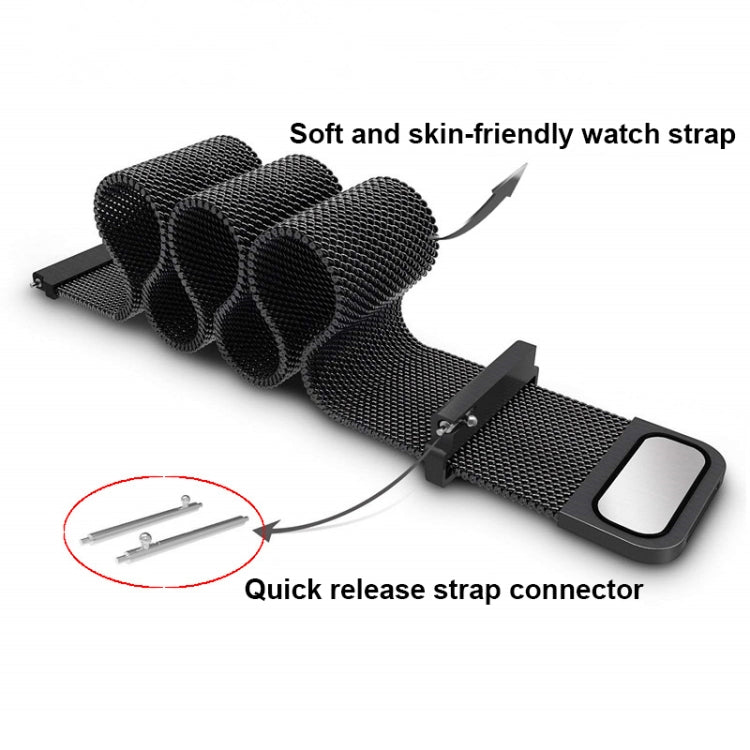 For Garmin Lily 2 14mm Milan Stainless Steel Watch Band(Silver)