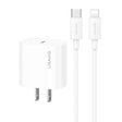 USAMS CC228 20W Fast Charging Charger Set, USB-C / Type-C to 8 Pin(US Plug) - Multifunction Charger by USAMS | Online Shopping South Africa | PMC TechLife | Buy Now Pay Later Mobicred