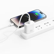 USAMS CC228 20W Fast Charging Charger Set, USB-C / Type-C to 8 Pin(US Plug)