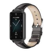 For Honor Band 10 / 9 MIJOBS Cowhide Leather Watch Band(Black)