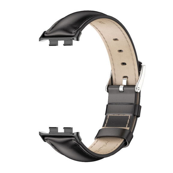 For Honor Band 10 / 9 MIJOBS Cowhide Leather Watch Band(Black)