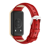 For Honor Band 10 / 9 MIJOBS Cowhide Leather Watch Band(Bamboo Red Rose Gold)