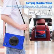 For Lenovo Tab M11 /Xiaoxin Pad 11 2024 Rotatable Holder Silicone Hybrid PC Tablet Case with Shoulder Strap(Blue)