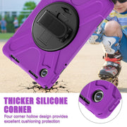 For Lenovo Tab M11 /Xiaomi Pad 11 2024 Rotatable Holder Silicone Hybrid PC Tablet Case with Shoulder Strap(Purple)