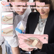 For Lenovo Tab M11 /Xiaomi Pad 11 2024 Rotatable Holder Silicone Hybrid PC Tablet Case with Shoulder Strap(Pink)