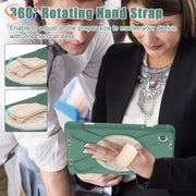 For Lenovo Tab M11 /Xiaomi Pad 11 2024 Rotatable Holder Silicone Hybrid PC Tablet Case with Shoulder Strap(Emerald Green)