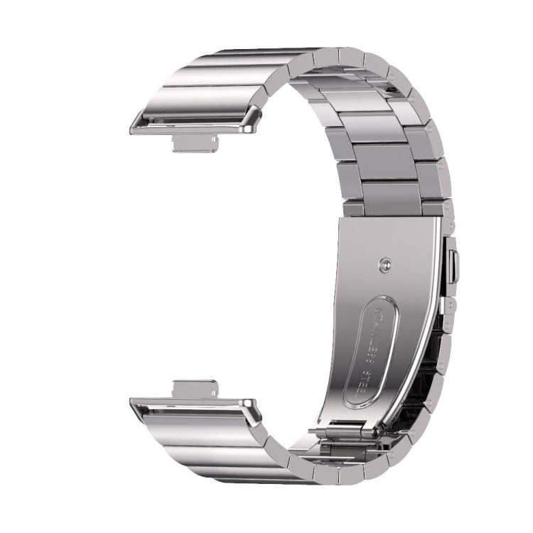 For Huawei Watch Fit3 MIJOBS Bamboo Stainless Steel Watch Band(Silver)