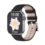 For Huawei Watch Fit3 MIJOBS Genuine Leather Watch Band(Black)