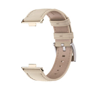 For Huawei Watch Fit3 MIJOBS Genuine Leather Watch Band(Beige Light Gold)