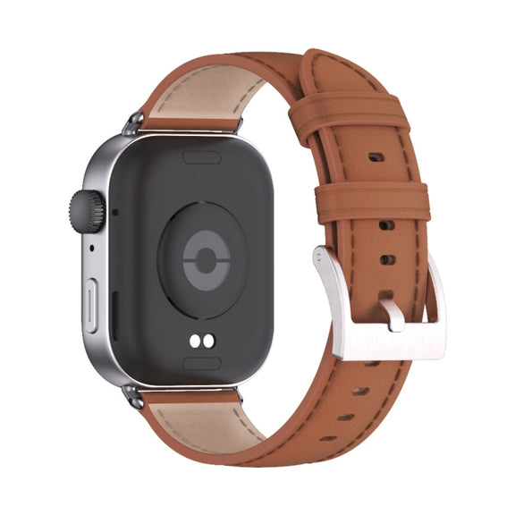 For Huawei Watch Fit3 MIJOBS Genuine Leather Watch Band(Brown Black)