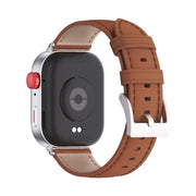 For Huawei Watch Fit3 MIJOBS Genuine Leather Watch Band(Brown Silver)