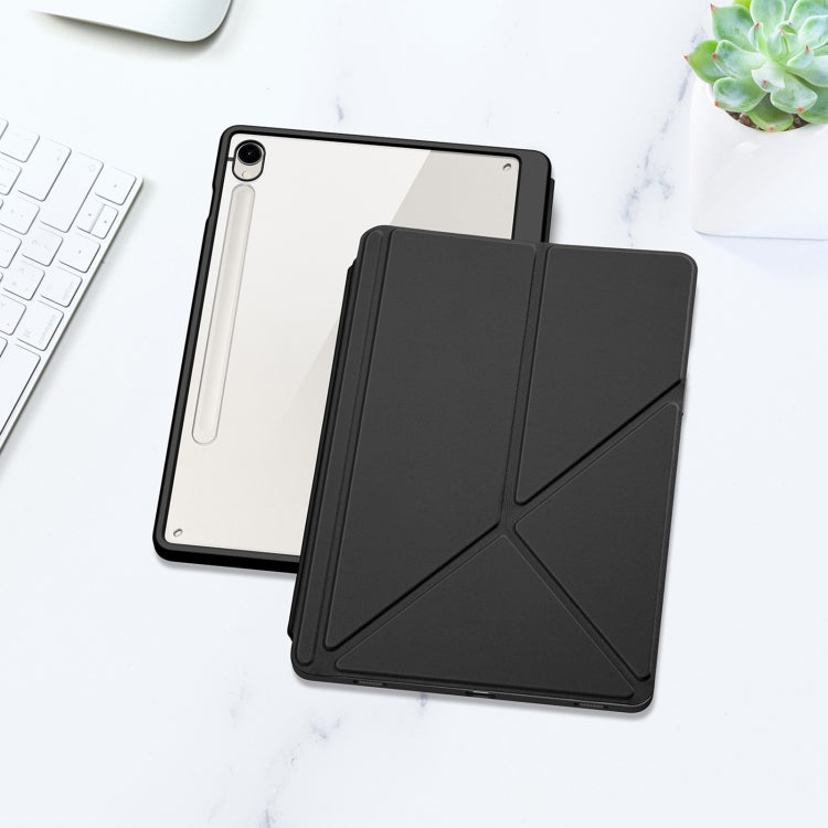 For Samsung Galaxy Tab S9 / S9 FE DUX DUCIS Magi Series Smart Leather Tablet Case(Black)