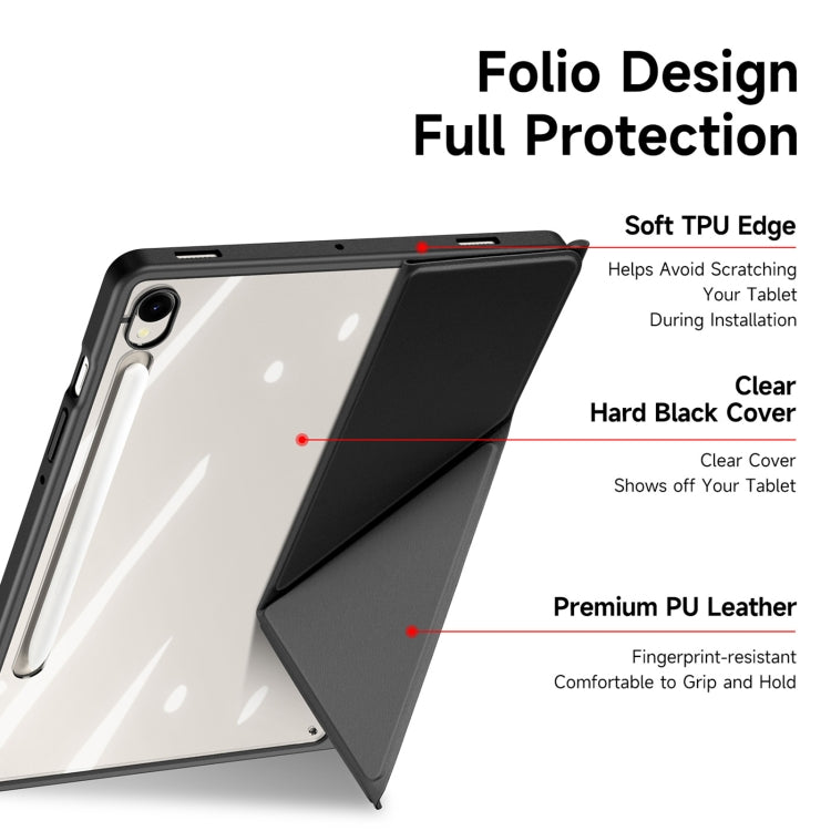 For Samsung Galaxy Tab S9 / S9 FE DUX DUCIS Magi Series Smart Leather Tablet Case(Black)