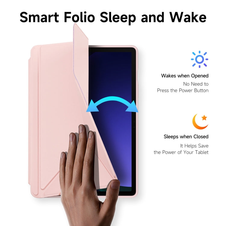 For Samsung Galaxy Tab S9 / S9 FE DUX DUCIS Magi Series Smart Leather Tablet Case(Pink)