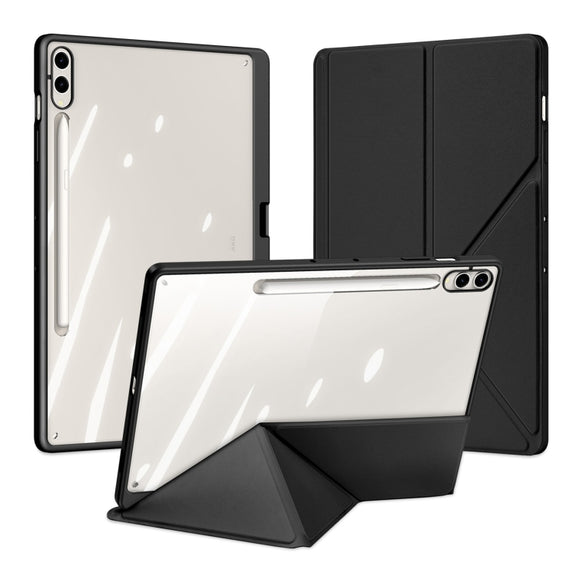 For Samsung Galaxy Tab S9+ / S9 FE+ DUX DUCIS Magi Series Smart Leather Tablet Case(Black)