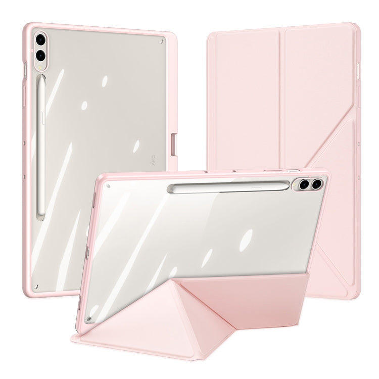 For Samsung Galaxy Tab S9+ / S9 FE+ DUX DUCIS Magi Series Smart Leather Tablet Case(Pink)