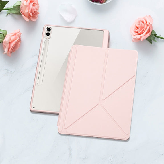 For Samsung Galaxy Tab S9+ / S9 FE+ DUX DUCIS Magi Series Smart Leather Tablet Case(Pink)