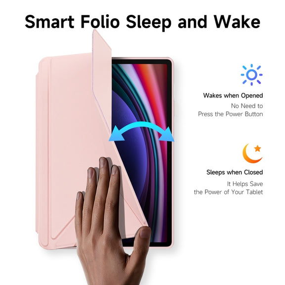 For Samsung Galaxy Tab S9+ / S9 FE+ DUX DUCIS Magi Series Smart Leather Tablet Case(Pink)