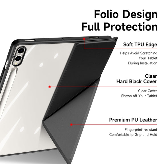 For Samsung Galaxy Tab S10+ DUX DUCIS Magi Series Smart Leather Tablet Case(Black)