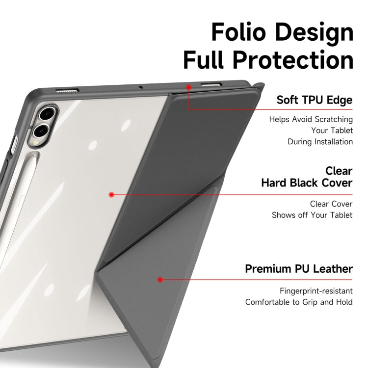 For Samsung Galaxy Tab S10+ DUX DUCIS Magi Series Smart Leather Tablet Case(Grey)