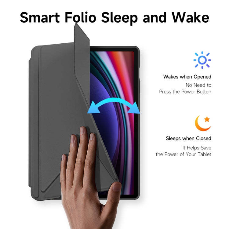 For Samsung Galaxy Tab S10+ DUX DUCIS Magi Series Smart Leather Tablet Case(Grey)