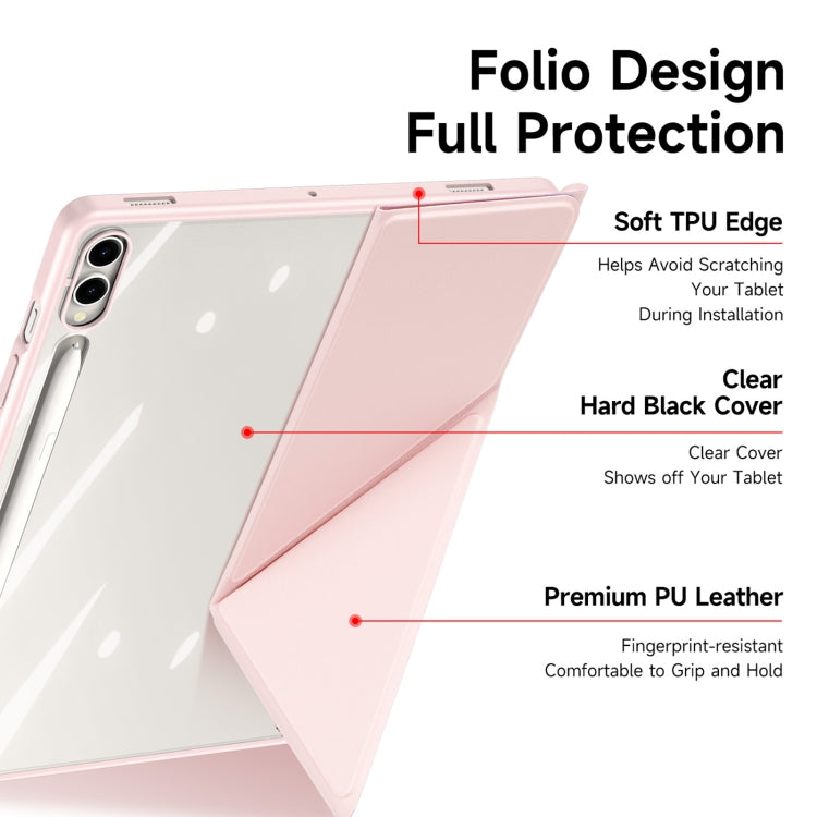 For Samsung Galaxy Tab S10+ DUX DUCIS Magi Series Smart Leather Tablet Case(Pink)