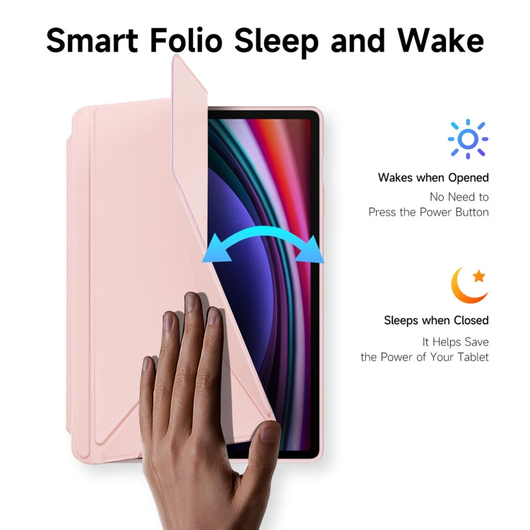 For Samsung Galaxy Tab S10+ DUX DUCIS Magi Series Smart Leather Tablet Case(Pink)
