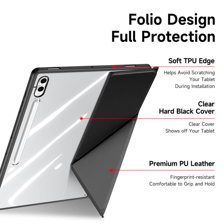 For Samsung Galaxy Tab S10 Ultra DUX DUCIS Magi Series Smart Leather Tablet Case(Black)