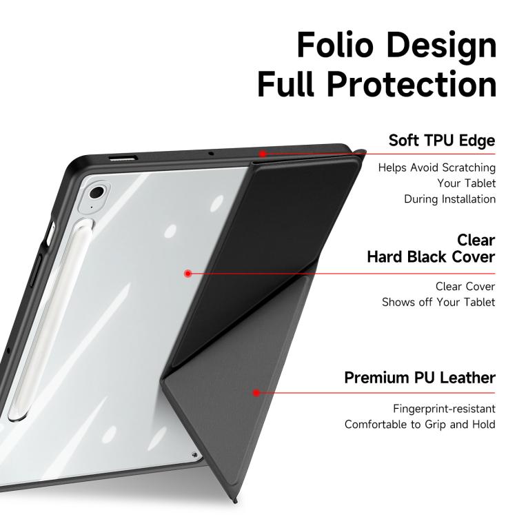 For Samsung Galaxy Tab S10 FE+ DUX DUCIS Magi Series Smart Leather Tablet Case(Black)
