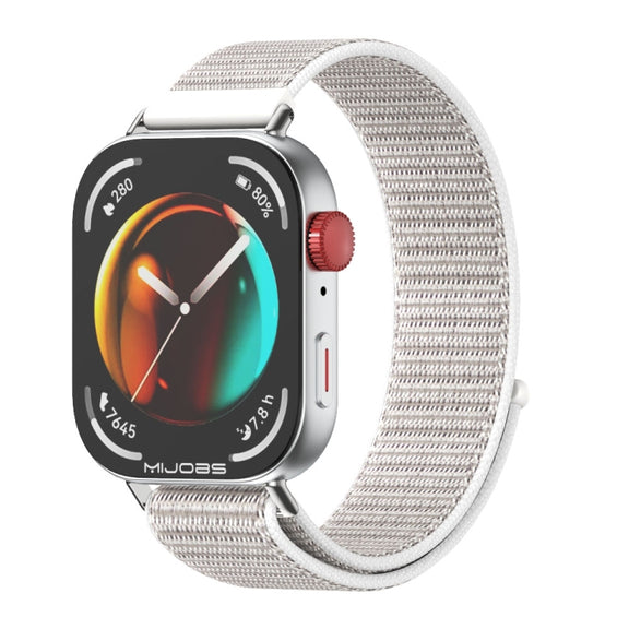 For Huawei Watch Fit3 MIJOBS Breathable Nylon Loop Watch Band(Sea Shell Silver)