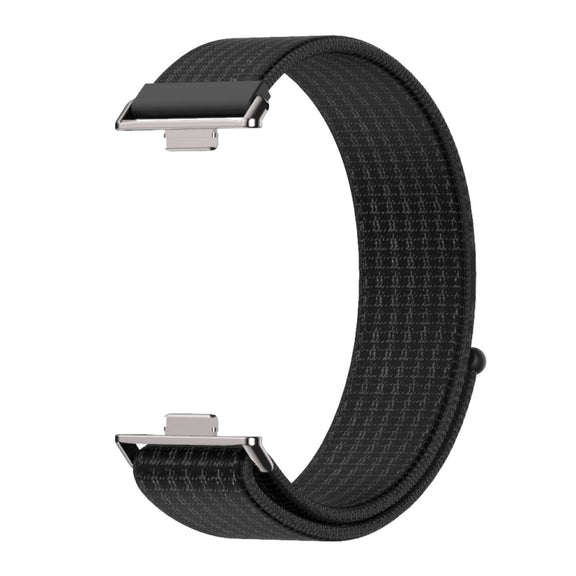 For Huawei Watch Fit3 MIJOBS Breathable Nylon Loop Watch Band(Black)