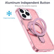 For iPhone 16 Glitter Ring Holder MagSafe Phone Case(Purple)