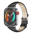 For Huawei Watch Fit3 MIJOBS Slim Genuine Leather Watch Band(Black Silver) - free shipping - PMC TechLife - Order now!