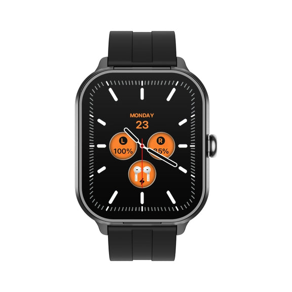 D8 Pro 2.01 inch 2 in 1 Bluetooth Earphone Silicone Strap Smart Watch, Support NFC with Cover(Black)