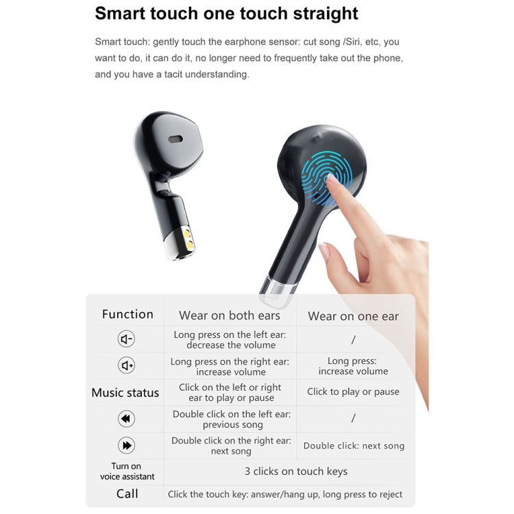D8 Pro 2.01 inch 2 in 1 Bluetooth Earphone Silicone Strap Smart Watch, Support NFC with Cover(Black)